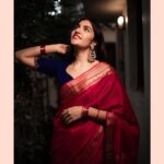 Rukmini Vasanth Instagram - ❤️‍🔥❤️‍🔥❤️‍🔥 Saree: @thenalme Blouse: @maayarangdesignstudio Photo courtesy: @vasukikarkone and @chethna_k ✨