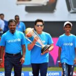 Sachin Tendulkar Instagram - The entire Wankhede Stadium was illuminated in blue to celebrate 'One Day 4 Children.' Legends gathered to convey the message of equality. Let’s give every child: - the chance to play - the chance to dream - the chance to be treated equally #INDvSL #oneday4children