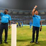 Sachin Tendulkar Instagram - The entire Wankhede Stadium was illuminated in blue to celebrate 'One Day 4 Children.' Legends gathered to convey the message of equality. Let’s give every child: - the chance to play - the chance to dream - the chance to be treated equally #INDvSL #oneday4children