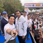 Sachin Tendulkar Instagram - To see almost 8,000 enthusiastic runners showing up for the @ageasfederal Life Insurance Hyderabad Half Marathon 2023, was fantastic. I was personally moved by the grit of visually challenged runners. They are an inspiration for all of us. Taking care of our planet’s health is as important as taking care of our own health. One of the initiatives in this direction has been the 10,000 trees being planted by us, on behalf of all marathon participants. #RunAgelessRunFearless #partnership