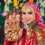 Sahar Afsha Instagram - Mehndi tumhare naam ki ❤️ #saharizkishadi . . . . . Decor @blossomblr Mehndi artist @zaibamehendi7788 Mehndi @_haya_by_naaz Bangalore, India
