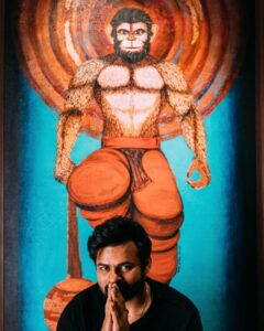 Sai Dharam Tej Instagram - Grateful 🙏🏼

Portrait of LORD HANUMAN is painted by my dear friend @mayanelluri (Sneha)

Photographer-@futostudiobyanandh
Make up by -@nehabagga21
Hair by -@praveenjp369
