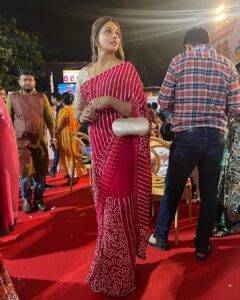 Sanchita Banerjee Instagram - My look for Ashtami evening ❤️🧿😇🤗😘
Thanks Vidya for designing this beautiful saree @vidyamourya096 

#festival #durgapuja #positivity #love #smile #instagood #fun #beautiful #instadaily #ootd #cute #actorslife #sanchitabanerjee #picoftheday #mumbai #indiandresses #beauty