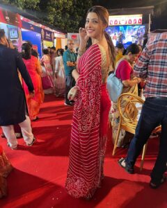 Sanchita Banerjee Instagram - My look for Ashtami evening ❤️🧿😇🤗😘
Thanks Vidya for designing this beautiful saree @vidyamourya096 

#festival #durgapuja #positivity #love #smile #instagood #fun #beautiful #instadaily #ootd #cute #actorslife #sanchitabanerjee #picoftheday #mumbai #indiandresses #beauty