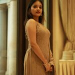 Sanjana Tiwari Instagram - Iraivan pre-release event ✨ Shot by @snipershotphotography Wearing @sawangandhiofficial Jewels @mykreshya Styled by @_divyakarthika Makeup @noormakeup_mehndi The Leela Palace Chennai