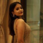 Sanjana Tiwari Instagram - Iraivan pre-release event ✨ Shot by @snipershotphotography Wearing @sawangandhiofficial Jewels @mykreshya Styled by @_divyakarthika Makeup @noormakeup_mehndi The Leela Palace Chennai