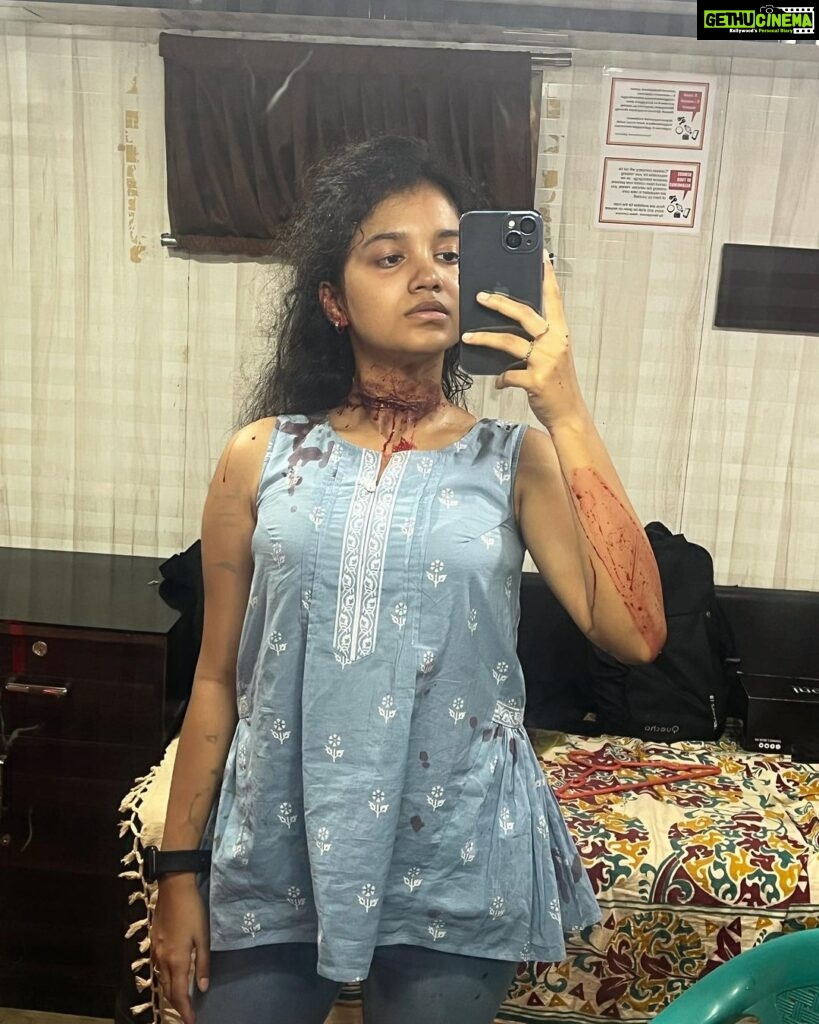 Sanjana Tiwari Instagram - Blood Bath at Iraivan sets 🩸