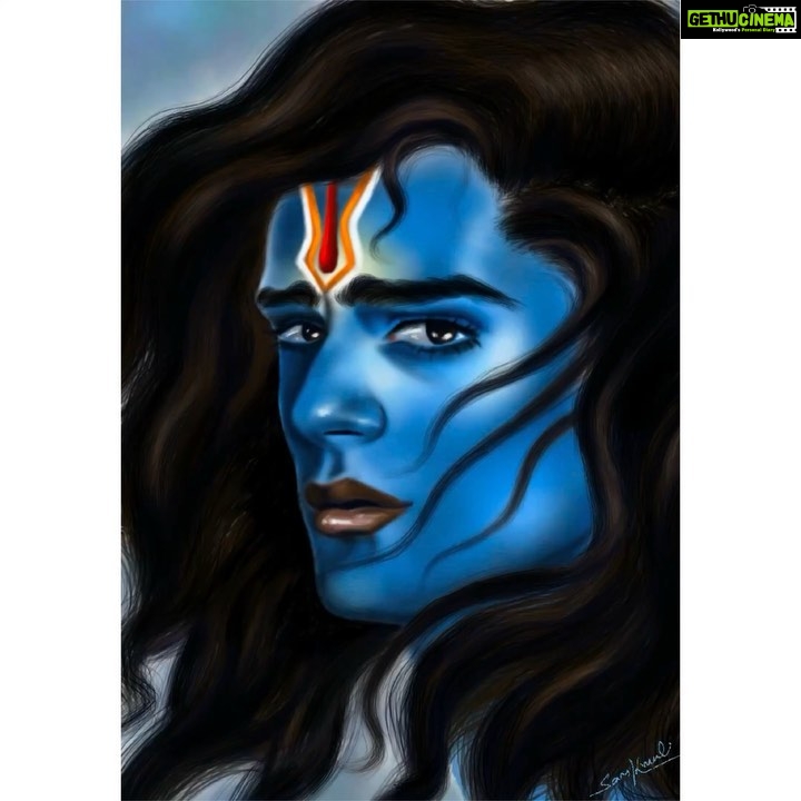 Sanskruti Balgude Instagram - “ मन से रावण जो निकाले, राम उसके मन में हैं ! “ This one was due.. A strong urge the last 2-3 days to paint “Prabhu Ram” but I had to do it in a sort of unconventional way… “Ram” as in my imagination. Nonetheless… it’s just keeps happening! 🤷🏻‍♀️🥹 #shriram #digitalart #artwork #sanskrutibalgude