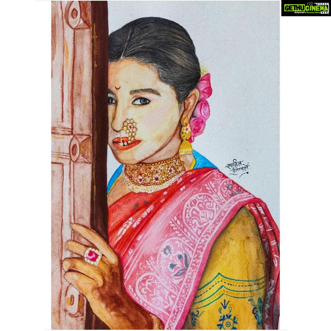 Sanskruti Balgude Instagram - #FanLoveThursday ….grateful..! 🙏🏼🩵🙇🏻♀️ 1. Pencil sketch by @artists_in_action 2. Pencil sketch by @artloversanyo 3. Watercolour painting by @art_sahil_ingavale #sanskrutibalgude #actress