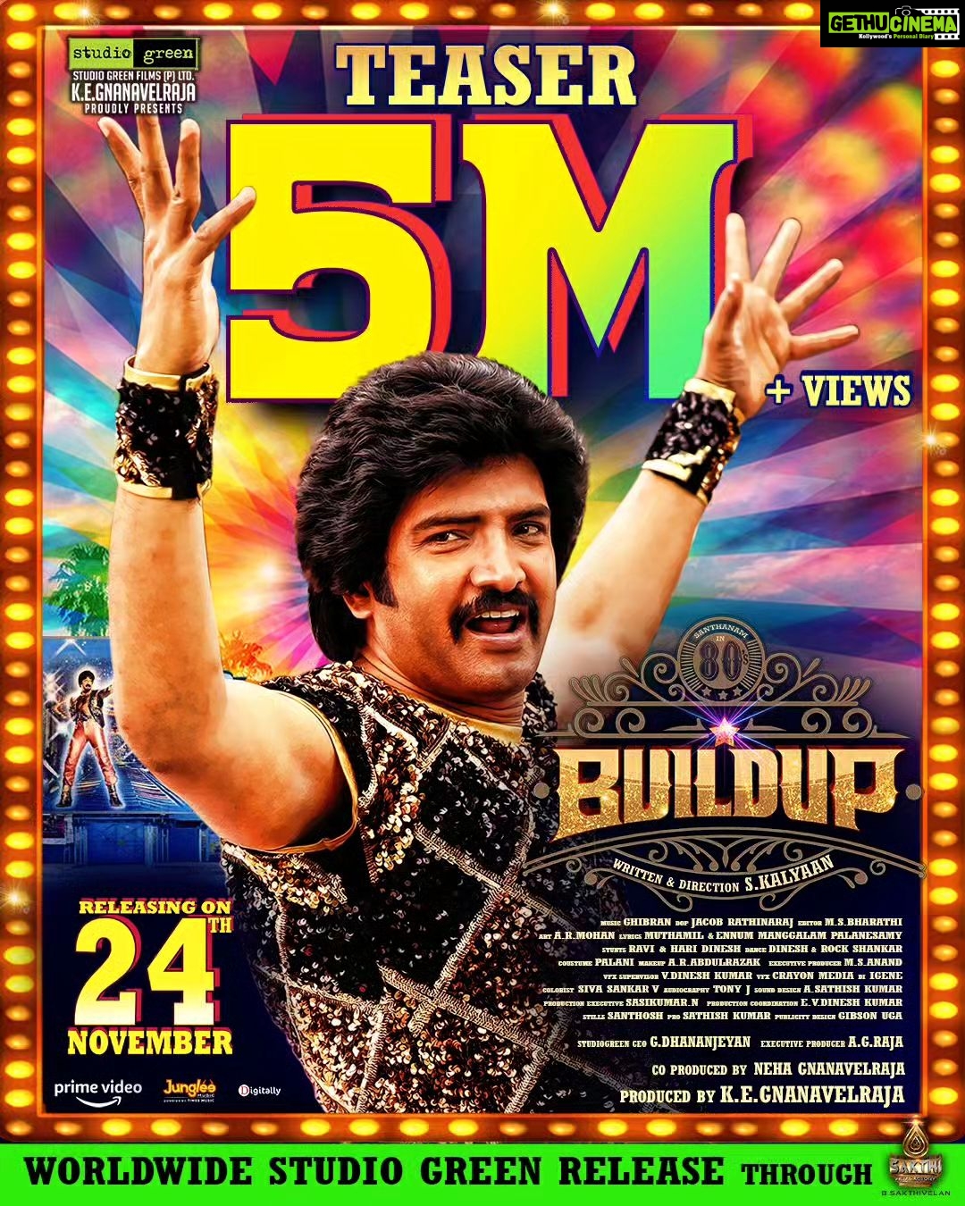 Santhanam Instagram - Overloaded fun with a prodigious response. #80sBuildup Teaser Triumphs 5M+ views 🌟 Watch #80sBuildupTeaser ▶️ https://youtu.be/LK7jMTTGEXI #StudioGreen @kegnanavelraja @nehagnanavelraja @santa_santhanam @kalyankumar_director @iamradhikapreethi @the_ksravikumar @munish_kanth_official @redin_kingsley @mansoor_alikhan_offl @thangadurai_actor @actorcoolsureshcool @ghibranofficial @jacob_cinematographer @ms_editor27 @crayonmedia_vfxstudio @jungleemusicsouth @sakthifilmfactory @sakthivelan_b @sathish_pro @digitallynow #80sBuildupFromNov24