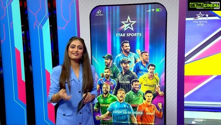 Sastika Rajendran Instagram - புடிச்சுட்டாங்க Trend-அ புடிச்சுட்டாங்க #CWC23 #CricketWorldCup #WorldCupOnStar #WorldCup2023 #BelieveInBlue
