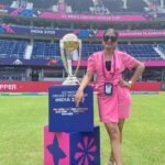 Sastika Rajendran Instagram – Don’t just dream. Believe 💕

#cwc2023 #icc #iccworldcup2023 Chepauk Stadium