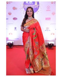 Sayali Sanjeev Instagram - म टा सन्मान २०२३
•
•
Styled by @trushala_nayak 
पैठणी @navinyas_handloom 
•
•
#blessed