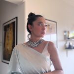 Sayani Gupta Instagram - Women Creator’s Panel at @mumbaifilmfestival Hurried Hmu styling shoot by self! But in this powder blue beauty by @shantibanaras Necklace @curiocottagejewelry As @rajshri_deshpande puts so honesty in her post! And something we discussed in the panel.. looking like an actor and the expectations of being turned out perfectly all the time is insane work! And we are all pressured into doing so and spending a ton of money each time, every event! Thank you @rotalks for asking the relevant question & moderating a fabulous panel! My fellow creators @maanvigagroo @rasikadugal @shriya.pilgaonkar discussed the bane of being fashion forward all the time!