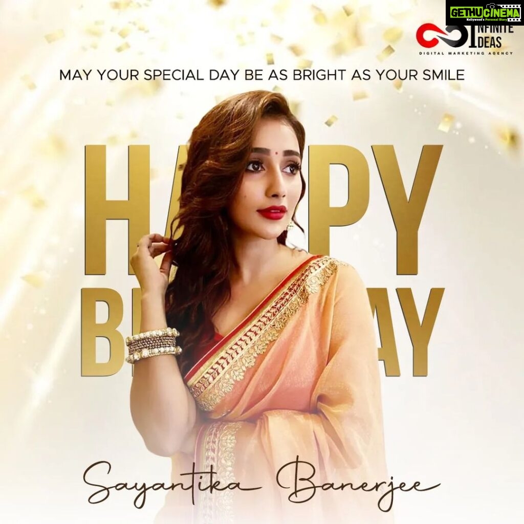 Sayantika Banerjee Instagram - Wishing a very Happy Birthday to the purest soul,fitness freak,the gorgeous ,the DIVA @iamsayantikabanerjee May you be blessed with the best. Infinite Ideas is very fortunate to have you. Wishing you good health and happiness in the upcoming days❤️ #happybirthday #birthdaywish #hbd #SayantikaBanerjee #birthdaygirl #tollywood #actress #InfiniteIdeasOfficial