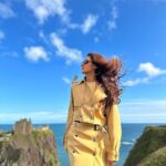Shakti Mohan Instagram - Castling winds 🏰🌬️ 📸 @alishasingh.official Styled by @camy1411 Wearing @madaboutfashion_kejal Jewellery @azotiique Dunnottar Castle