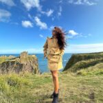 Shakti Mohan Instagram - Castling winds 🏰🌬️ 📸 @alishasingh.official Styled by @camy1411 Wearing @madaboutfashion_kejal Jewellery @azotiique Dunnottar Castle