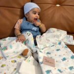 Shamna Kasim Instagram – From his birth @tinyducklings.in is being his favorite and comfort ❤️ 
Premium Luxuriously soft cozy Sustainable MUSLIN clothing for little ones