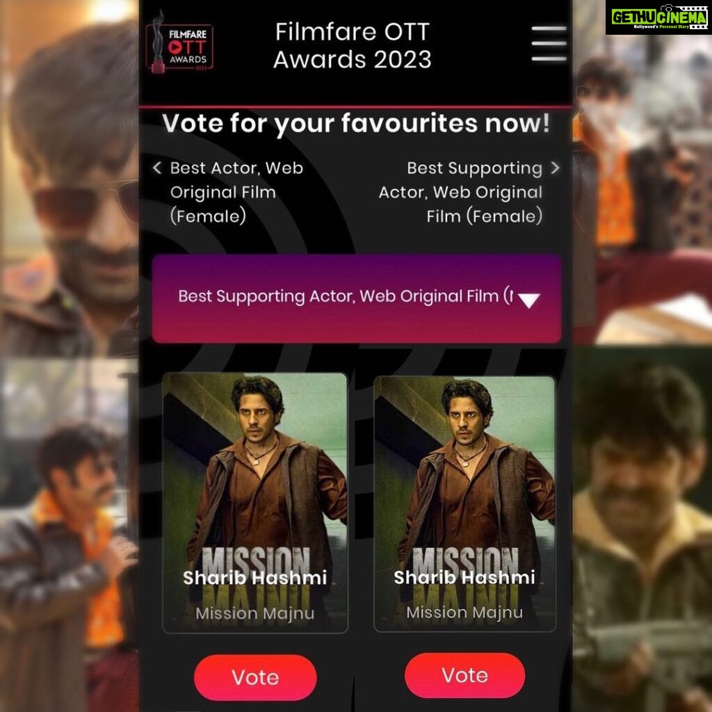 Sharib Hashmi Instagram - Category: Best Supporting Actor (Male) (Web Original Film) Sharib Hashmi for #MissionMajnu ❤️ Vote kijiye doston !!! Link In Bio ❤️