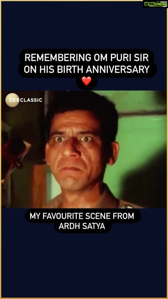 Sharib Hashmi Instagram - Remembering #OmPuri sir on his birth anniversary ❤🎂 And #AmrishPuri Sahab 🫡 Sharing one of most favvvourite scenes from my favvvourite film #ArdhSatya directed by #GovindNihalani sir ❤