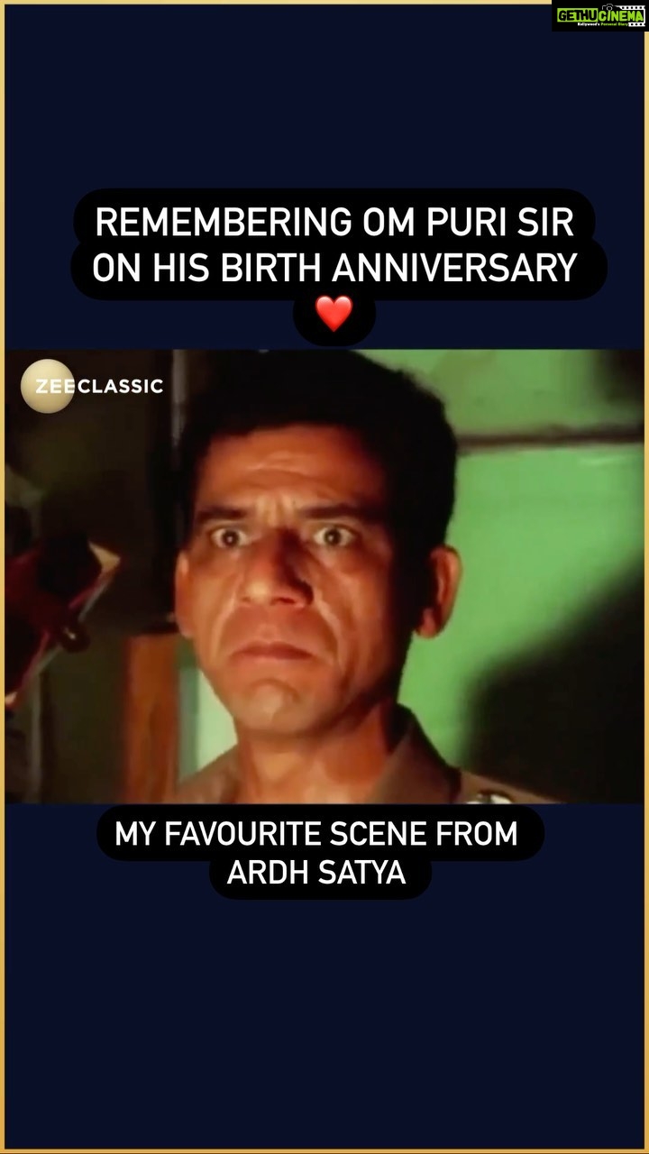 Sharib Hashmi Instagram - Remembering #OmPuri sir on his birth anniversary ❤️🎂 And #AmrishPuri Sahab 🫡 Sharing one of most favvvourite scenes from my favvvourite film #ArdhSatya directed by #GovindNihalani sir ❤️