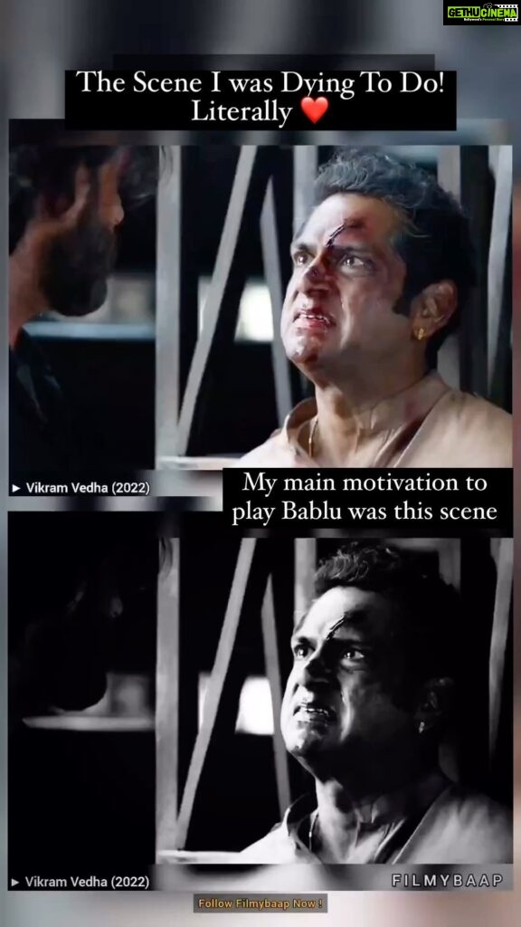 Sharib Hashmi Instagram - The main reason and motivation for me to play #Bablu in #VikramVedha was this scene ❤️ 1 Year Of ‘Vikram Vedha’ #HrithikRoshan #SaifAliKhan #PushkarGayathri Thanks @filmybaapofficial for this ❤️