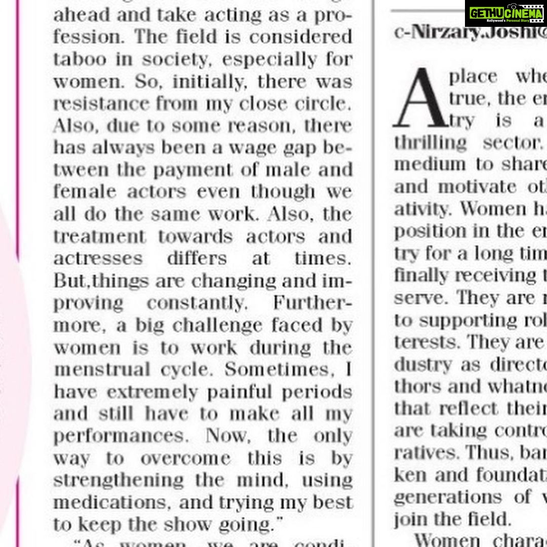 Sharvary Joshi Instagram - On this Women’s Day, here is a message in Times of India, from Sharvary and Deeksha, to all the wonderful women and aspiring actresses. While I talk about being women, conditioned to be constantly under a performance mode, I suggest you give importance to yourself, give time to your mind and body, take rest when needed and do what makes you happy in your life. To those who are passionate about doing something that you love, I say you go ahead and do it with all your might. Give it a shot no matter what society has to say about it. Success will come to your feet sooner or later, just don’t give up. Deeksha, @deekshajoshiofficial, I really appreciate your message for the aspirants, asking not to compare themselves with anyone as they are beautiful in their own way. They should embrace their uniqueness. Absolutely well said. Do read the article. #womensday #happywomensday #empoweredwomen #actress #aspiringactress #aspiringactors #timesofindia #specialedition #women #trending #sharvaryjoshi #deekshajoshi #gujaratiindustry #gujaratifilmindustry #ahmedabad #ahmedabadtimes #actors #akhbar #interview #story #womenempowerment #inspiring #inspiration #womensupportwomen