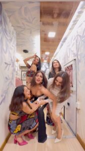 Shehnaaz Kaur Gill Instagram - In Pariyon ke par, bas nikalne wale hai 🧚‍♀️❤️🔥🧿 #ThankYouForComing #6ThOct . . . #BhumiPednekar #ShehnaazGill #Kushakapila #DollySingh #ShibaniBedi