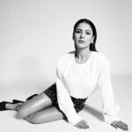 Shehnaaz Kaur Gill Instagram - Pari hu main 🖤🤍 Styled by - @manishamelwani @devanshi.15 Outfit - @hm #hmfall #hmindia Earrings - @perle__jewels Hair - @cheemabaljit2 Makeup - @sabakhanmakeup Photographer - @thehouseofpixels @vaishnavpraveen Styling Team - @sim.ran_awayy @junni.khyriem @iambidipto_ @gypsy.girl.world @kasliwalriddhi @bhavnaaaaa.r