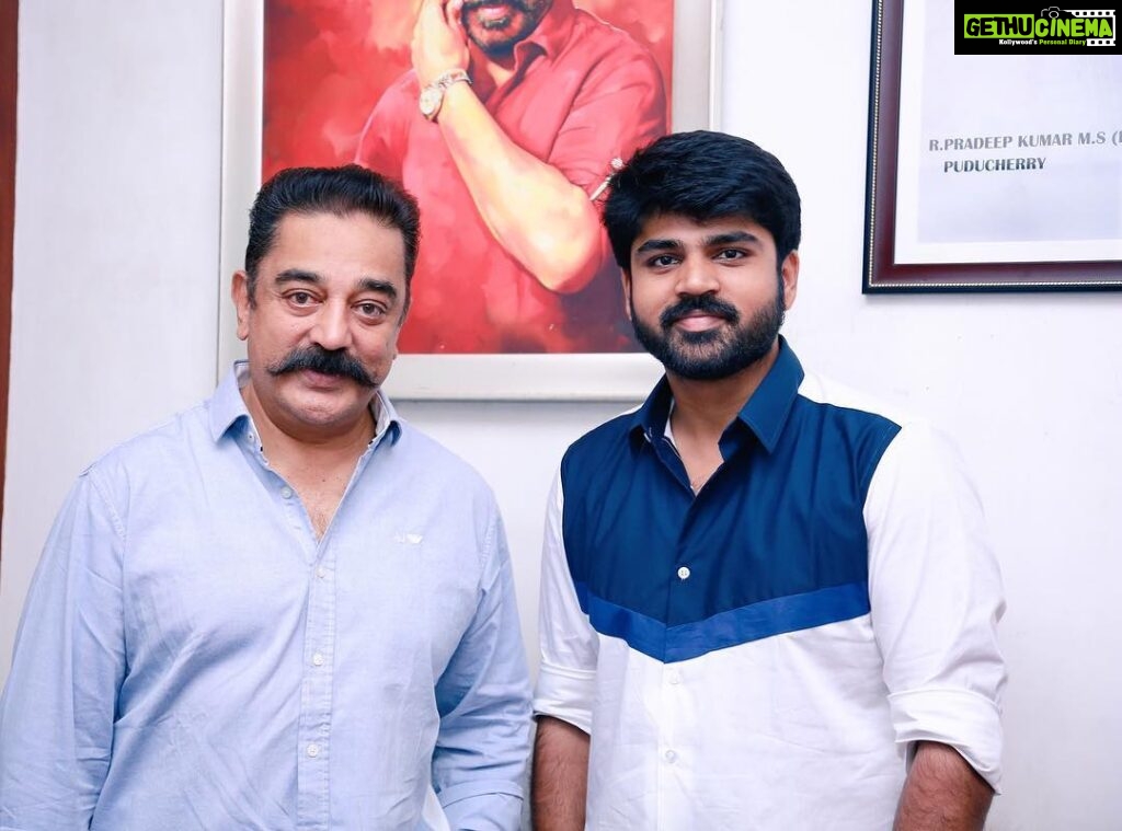 Shirish Sharavanan Instagram - So glad to have met the encyclopedia of Cinema, #kamalhaasan sir today and to have got his blessings for my birthday and my future projects 🙏🏼