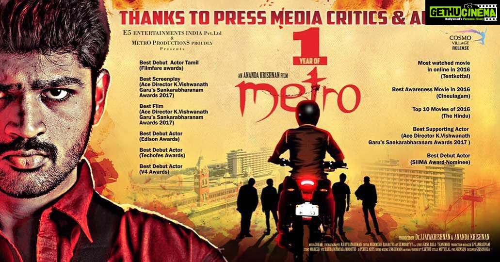 Shirish Sharavanan Instagram - One year of #Metro thank you for all your support 🙏🏼 #Metro #1year #tamil #movie