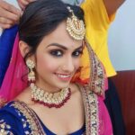 Shivani Baokar Instagram - How about a #tbt maybe? #throwbackthursday #thursday #adshoot #actorslife #hairandmakeuponpoint #indianlook #pune #keepsmiling #jewellery #lehenga #bridallookinspiration #okbye