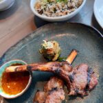 Shreya Bugde Instagram - Stepped out ….took a stroll & then took some pictures too & at lunch stuffed ourselves with some Chrispy shitake salad , Marinated lamb rack , pistachio crusted baby chicken, shoyu chillian sea bass , nigiri, squid kara age & finished it with some Tira’miso & world’s best Vanilla peanut Mille-feuille for desserts! @clapdxb has my heart ❤️💃🕺🏻 PS : sorry people for for spamming your feed 🙈 Clap Dubai