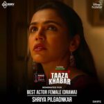 Shriya Pilgaonkar Instagram - @filmfare 2023 Best actor nomination for Madhu :Taaza Khabar 💫🙏🏼❤️ Congrats to the team ! @bbkvproductions @bhuvan.bam22 @rohitonweb @himank.gaur @hussain.dalal @abbasdalal @disneyplushotstar @prathameshparab @makeupandhairbyshruti @moderatenormal @poonamdamania @maratheradhika @darshana.mule #Madhu #TaazaKhabar #Filmfare #Nomination