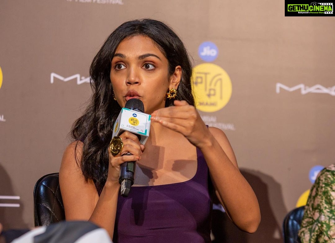 Shriya Pilgaonkar Instagram - This felt like an intimate conversation in our living room. 🌹Thank you @mumbaifilmfestival & @rotalks for having me on this panel with these wonderful women whose work & work ethic I deeply respect and admire .🫶🏼🎬 📸 @adisphotographysg