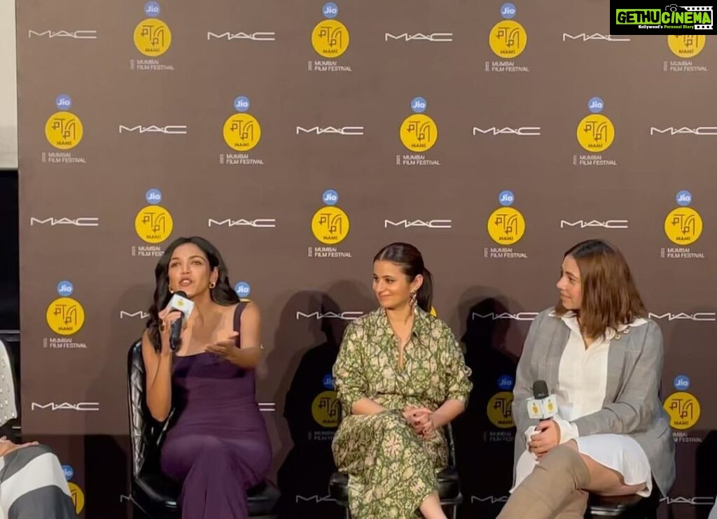 Shriya Pilgaonkar Instagram - This felt like an intimate conversation in our living room. 🌹Thank you @mumbaifilmfestival & @rotalks for having me on this panel with these wonderful women whose work & work ethic I deeply respect and admire .🫶🏼🎬 📸 @adisphotographysg