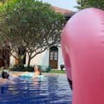 Shriya Pilgaonkar Instagram – Floating through life, emotionally attached to my flamingo friend. 🦩💕
#FlamingoFeelings

#Birdsongmoira #goa #Theatreweekend
👙 @angelcroshet_swimwear Birdsong, Moira, Goa