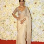 Shriya Saran Instagram - About tonight Thank you @tseriesfilms for a fun Diwali party Wearing @sithara_kudige beautiful saree Andrei is wearing @payalsinghal Both designers we love