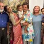 Shriya Saran Instagram - Happy Deepavali May the festival of lights , bring happiness love and beautiful memories Wearing @sithara_kudige blouse Saree from my wedding Andrei is wearing @payalsinghal