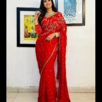 Shriya Tiwari Instagram - Be a stiletto in a room of flats. Though I don’t need stiletto! 😛 . . . . . . . . . . . . . . . . . #post #positivity #postoftheday #instagood #love #red #saree #navratri #tallgirls #traditional #inspiration #iconic #explore #foryou #portraitphotography #shotoniphone #happy #october #morning #savage #viral #instagood #instalike #model #actor #shriyatiwari #dhartiputranandini #kamyabhardwaj #longwaytogostill