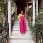 Shruthi Prakash Instagram - It was a good day right?♥️🧸 Styling: @tejukranthi Assistant Styling : @khushi_jagadisha Outfit: @label_manu__gowda Accessories: @thefestivestoreindia Mua @chaitra.girish.1 Hair @priya_chandra_makeovers PC @framesbyadarsh #shrutiprakash #jainuniversity #reels #ktb #promotions #saree #kannadamovies #yay #faith