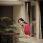 Shruthi Prakash Instagram - Hey Neighbour 🧸 Styling: @tejukranthi Assistant Styling : @khushi_jagadisha Outfit: @label_manu__gowda Accessories: @thefestivestoreindia Mua @chaitra.girish.1 Hair @priya_chandra_makeovers Pc @framesbyadarsh #shrutiprakash #saree #ktb #promotions #pink #yellow #♥