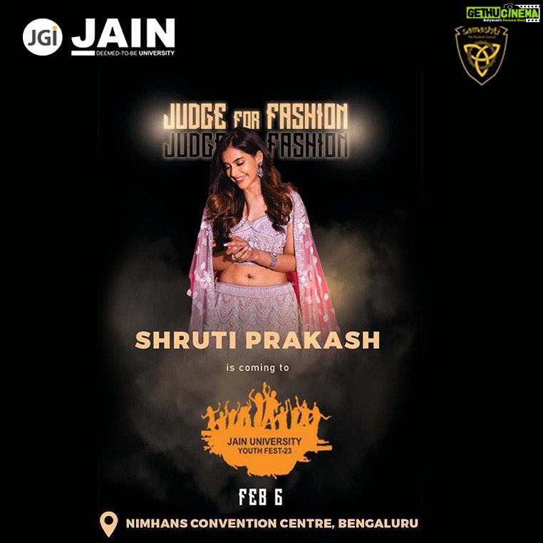Shruthi Prakash Instagram - Bengaluruuuu♥️ Let’s do this 🧸 @jainuniversityofficial @ape_talents See you on 6th Feb! #shrutiprakash #fest #fun #bengaluru #jainuniversity #letsgo