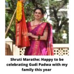 Shruti Marathe Instagram - #EXCLUSIVE! @shrumarathe decks up in a traditional attire to celebrate #GudiPadwa. The actress will be celebrating the day with her husband @gauravghatnekar and in-laws. For the full interview, check our story . . #shrutimarathe #gudipadwa #happygudipadwa #actress #saree #family