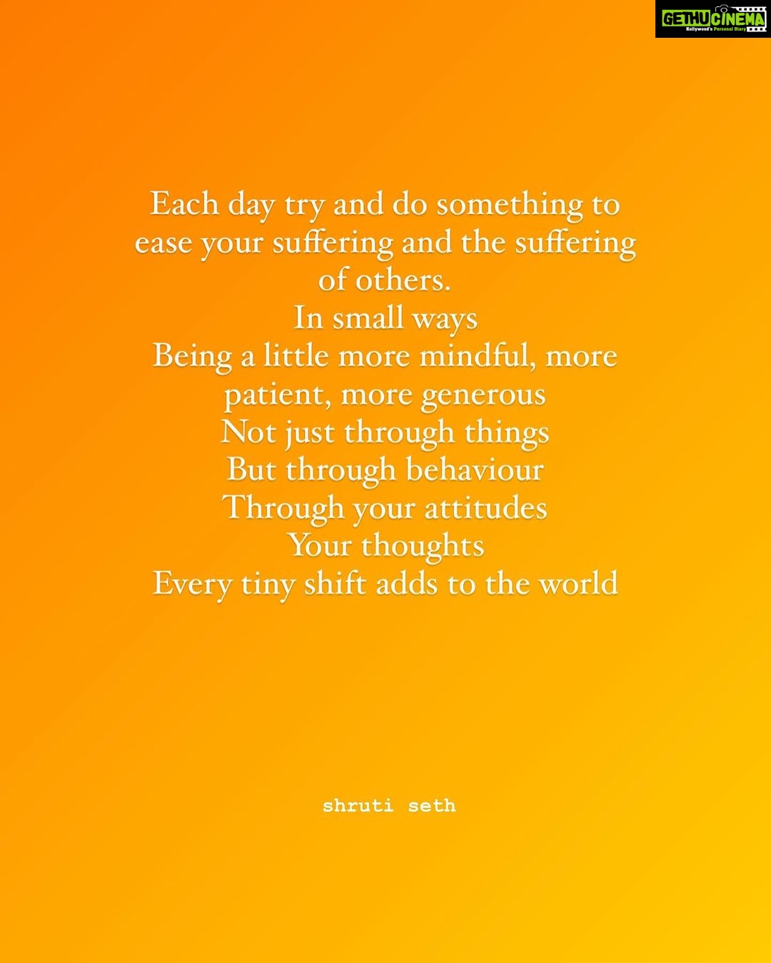 Shruti Seth Instagram - In 2020 I gifted myself a course in Applied Buddhist Psychology and it changed my life. Sharing a few of my lessons here. It requires a sense of self-enquiry, critical thinking and contemplation to be able to really benefit from its teachings. The ability to sit with uncomfortable thoughts and give yourself honest answers is imperative. Other than the ones I have mentioned in my post, there is another lesson that has given me some level of clarity. Almost all things in our lives come from dependant arising. We give meaning and value to things. A pen, is a pen until it is “my”pen and then my outlook and my attachment to it changes. The same goes for clothes, for bags, for shoes, a job, a holiday, mothers, fathers, kids, friends etc. All of these become important the moment I add “my” as a prefix. So when you feel burdened by something just take away its value since you’re the one who gives it value in the first place. And if you would want to use it positively then think of it as “our” or “all”. Our mothers or all mothers. Our planet, our children or all children. That way you learn to treat all sentient beings & things with respect and dignity and not just “your” people and “your” things. I have benefited hugely in how I perceive things, what things colour my judgement and what increases my suffering. Will try and share more. I hope it helps others get a clearer view of things. Grateful to all my teachers for trusting me with their wisdom. 🪷 #buddhism #teachings #mentalhealth #mentalwellbeing #emotionalintelligence #mentalwellbeingcoach #mentalhealthadvocate #eiwithshruti #student #teacher #shruphotodiary