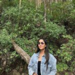 Shubhi Sharma Instagram - Finding my path amidst the wilderness 🌿🌈 Stepping onto this wooden bridge feels like entering a secret realm where adventure awaits at every turn. #AdventureAwaits #HiddenGem #NatureTrail