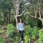 Shubhi Sharma Instagram - Finding my path amidst the wilderness 🌿🌈 Stepping onto this wooden bridge feels like entering a secret realm where adventure awaits at every turn. #AdventureAwaits #HiddenGem #NatureTrail