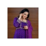 Shweta Menon Instagram - @shwetha_menon Stuns in our exquisite Georgette Anarkali! The violet beauty is a testament to timeless style and intricate hand embroidery. . . . . #shwethamenon #anarkali #partwear #embroidery #chickenkari #kerala #kochi #boutique #kochiboutique #royalattire Vallathol Junction