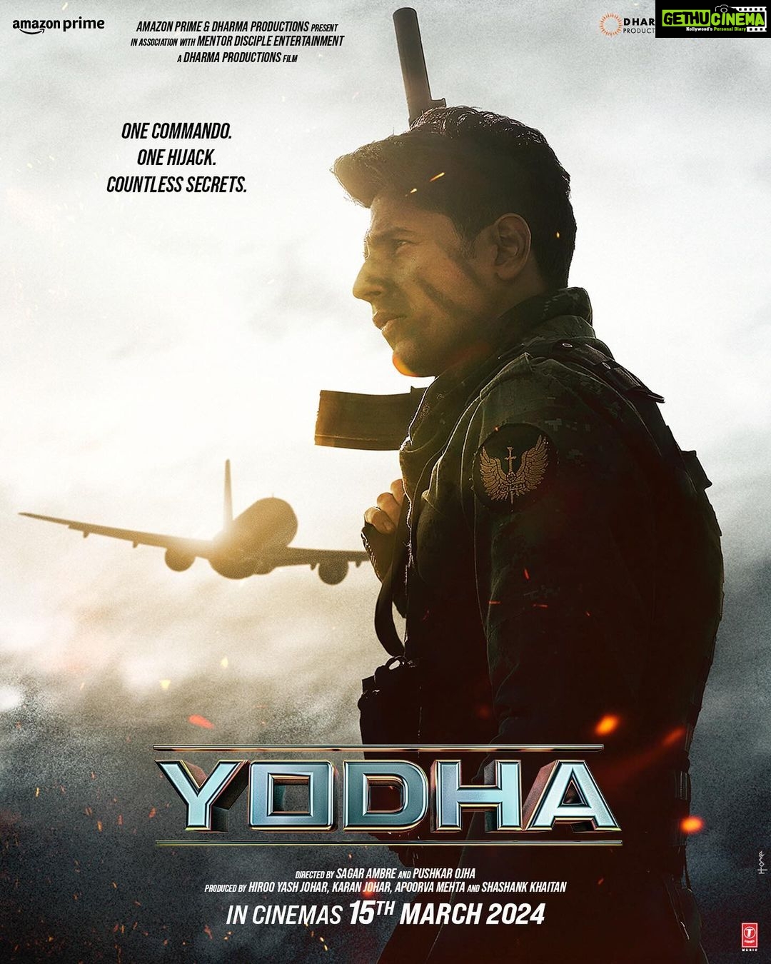 Sidharth Malhotra Instagram - Gear up for a touchdown full of action & thrill!👊 Fasten your seatbelts, #Yodha will be landing on 15th March, 2024. @karanjohar @apoorva1972 @shashankkhaitan @dishapatani @raashiikhanna @sagarambre_ #PushkarOjha @primevideoin @dharmamovies @mentor_disciple_films @tseries.official