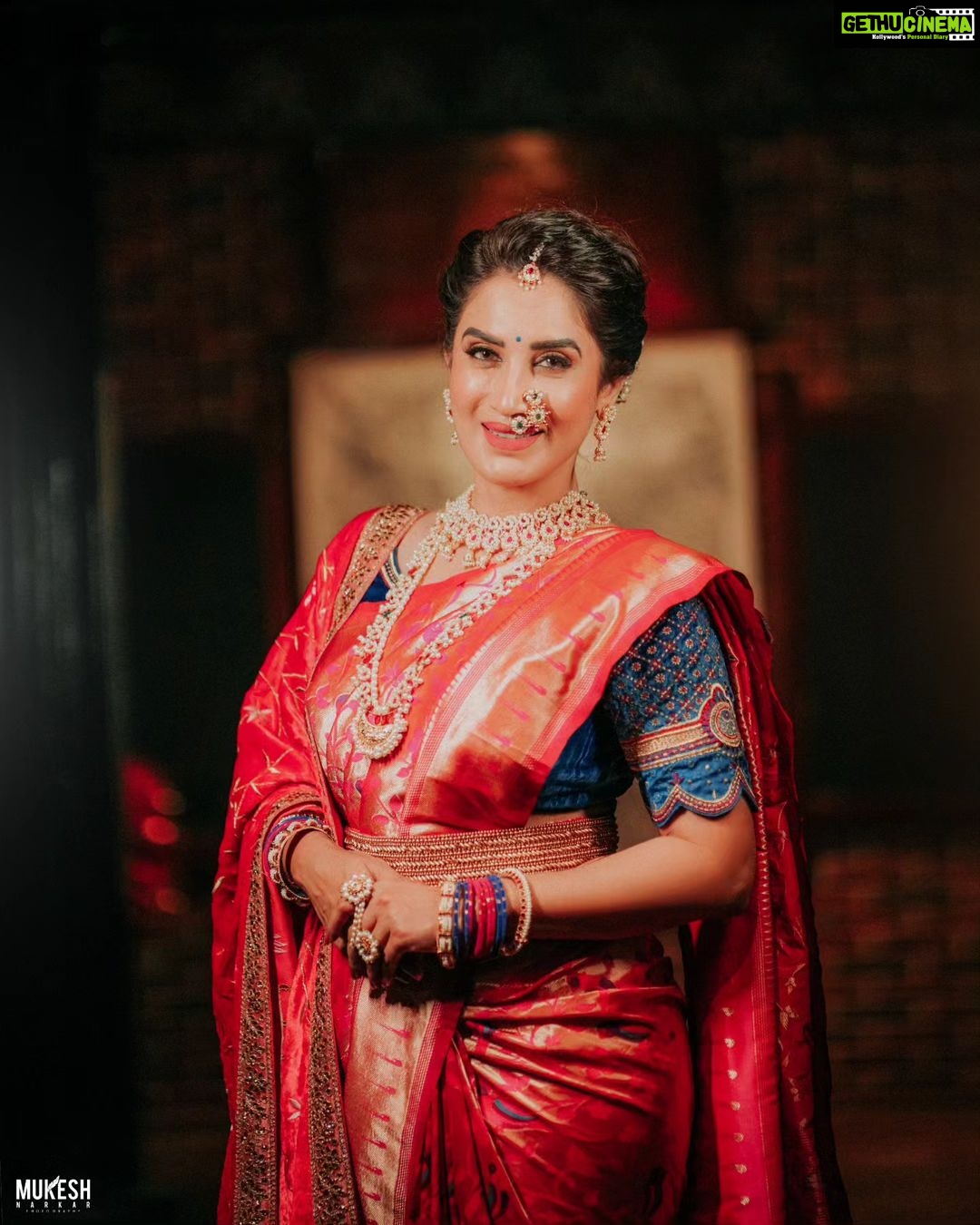 Smita Gondkar Instagram - Celebrating the true essence of Nauvari Saree✨🪷 . . . Makeup & Hair : @goldentouchstudio_makeupartist Photography : @mukesh_narkar.in Outfit : @royaltasta Jewels : @chandrakalm_jewellery Venue : @beltungwada . . . #smitagondkar #smittens #ganeshchathurthi #ganeshfestival #ganpati2023 #FestiveMakeup #DivineBeauty #EthnicGlam #IndianFestivalLook #TraditionalMakeup #SpiritualBeauty #VibrantHues #CulturalGlam #punemakeup #punemakeupartist #puneblogger #punebrides #makeupcourses #ganeshchaturthi #ganeshutsav #ganeshfestival2023 #ganapatibappamorya #navari #navarisaree #punebrides #punemakeupartist #punemakeupartist❤️